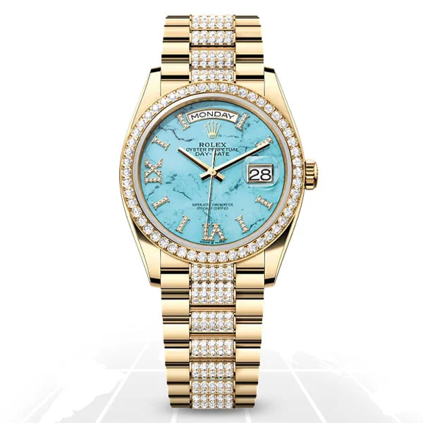 Casual Watches for Weekend OutingsRolex	Day-Date 36 "Turquoise"	128398TBR