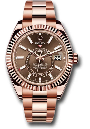 Watches with Sword-Style Hands for a Distinctive LookRolex Everose Gold Sky-Dweller Watch - Chocolate Sunray Index Dial - Oyster Bracelet - 326935 choi