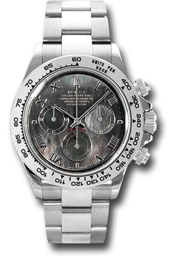 Stainless Steel Mesh Strap Watches for a Sleek LookRolex White Gold Cosmograph Daytona 40 Watch - Dark Mother-Of-Pearl Roman Dial - 116509 dkmr