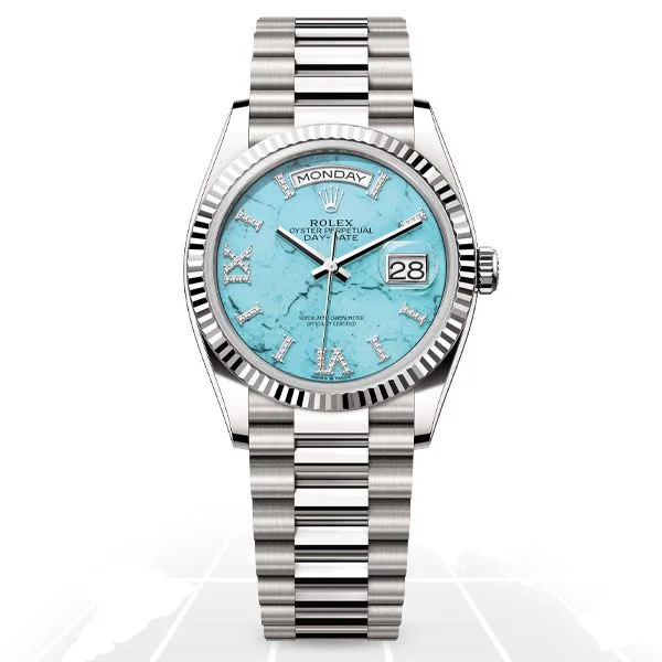 Solar-Powered Watches for Eco-Conscious UsersRolex	Day-Date 36 "Turquoise" 128239