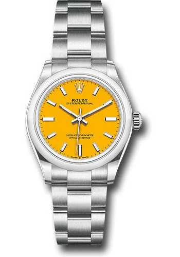 Watches with Matte Finish Cases for a Sophisticated LookRolex Oyster Perpetual 31 Watch - Domed Bezel - Yellow Index Dial - Oyster Bracelet - 2020 Release - 277200 yio