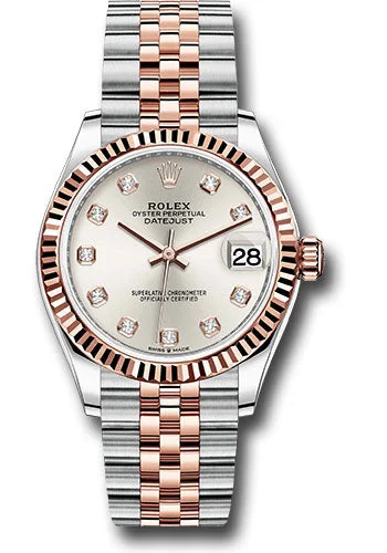 Stainless Steel Bracelet Watches for DurabilityRolex Steel and Everose Gold Datejust 31 Watch - Fluted Bezel - RosŽ Diamond Dial - Jubilee Bracelet 278271 sdj