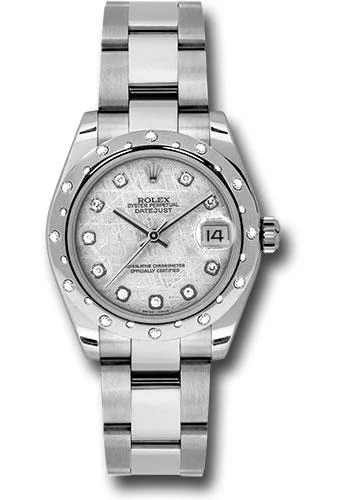 Luxury Quartz Watches with High-End MovementsRolex Steel and White Gold Datejust 31 Watch - 24 Diamond Bezel - Meteorite Diamond Dial - Oyster Bracelet - 178344 mtdo