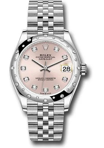 Stainless Steel Dress Watches for BusinessmenRolex Steel and White Gold Datejust 31 Watch - Domed 24 Diamond Bezel - Pink Diamond Dial - Jubilee Bracelet - 2020 Release - 278344RBR pdj