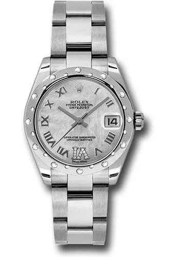 Diamond-Encrusted Luxury Watches for Special OccasionsRolex Steel and White Gold Datejust 31 Watch - 24 Diamond Bezel - Mother-Of-Pearl Diamond Roman Vi Roman Dial - Oyster Bracelet - 178344 mdro