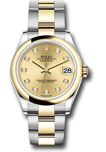 Men’s Watches with Date Display WindowRolex Steel and Yellow Gold Datejust 31 Watch - Domed Bezel - Champagne Diamond Dial - Oyster Bracelet 278243 chdo