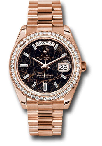 Women’s Dress Watches with Elegant StrapsRolex Everose Gold Day-Date 40 Watch - Diamond Bezel - Eisenkiesel Diamond Dial - President Bracelet - 228345rbr eidp