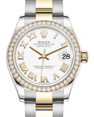 Hybrid Smartwatches with Traditional Watch AestheticsRolex Lady-Datejust 31 Yellow Gold/Steel White Roman Dial & Diamond Bezel Oyster Bracelet 278383RBR