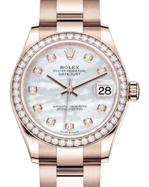 Skeleton Dial Mechanical Watches for Mechanics FansRolex Lady-Datejust 31 Rose Gold White Mother of Pearl Diamond Dial & Diamond Bezel Oyster Bracelet 278285RBR