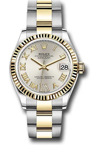 Dressy Watches for Evening EventsRolex Steel and Yellow Gold Datejust 31 Watch - Fluted Bezel - Silver Diamond Roman Six Dial - Oyster Bracelet 278273 sdr6o