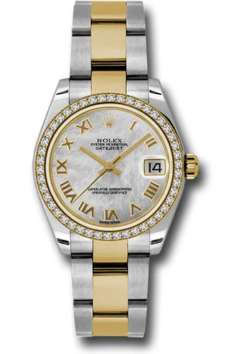 Analog-Digital Hybrid Watches for Dual FunctionalityRolex Steel and Yellow Gold Datejust 31 Watch - 46 Diamond Bezel - Mother-Of-Pearl Roman Dial - Oyster Bracelet 178383 mro