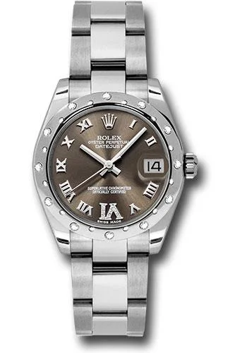 Outdoor Adventure Watches with CompassRolex Steel and White Gold Datejust 31 Watch - 24 Diamond Bezel - Bronze Diamond Roman Vi Roman Dial - Oyster Bracelet - 178344 brdro