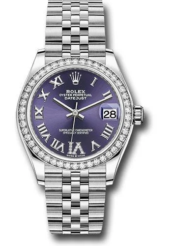 Analog-Digital Hybrid Watches for Dual FunctionalityRolex Steel and White Gold Datejust 31 Watch - Diamond Bezel - Aubergine Roman Diamond 6 Dial - Jubilee Bracelet - 278384RBR aubdr6j