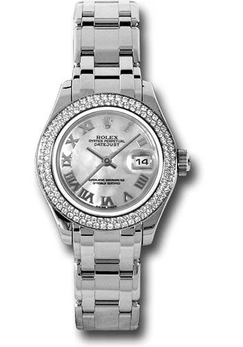 Digital Watches with Timer FunctionRolex White Gold Lady-Datejust Pearlmaster 29 Watch - 116 Diamond Bezel - Mother-Of-Pearl Roman Dial - 80339 mr