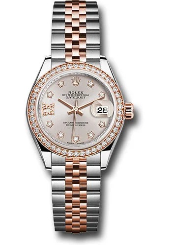 Stainless Steel Bracelet Watches for DurabilityRolex Steel and Everose Gold Rolesor Lady-Datejust 28 Watch - Diamond Bezel - Sundust Diamond Star Dial - Jubilee Bracelet - 279381RBR su9dix8dj