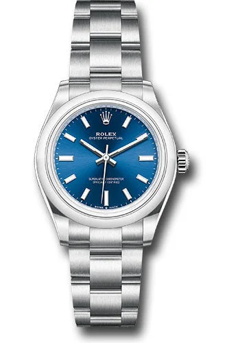 Stainless Steel Bracelet Watches for DurabilityRolex Oyster Perpetual 31 Watch - Domed Bezel - Blue Index Dial - Oyster Bracelet - 2020 Release - 277200 bluio