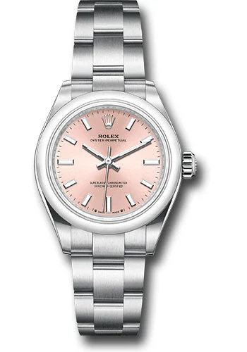 Stainless Steel Mesh Strap Watches for a Sleek LookRolex Oyster Perpetual 28 Watch - Domed Bezel - Pink Index Dial - Oyster Bracelet - 2020 Release - 276200 pio