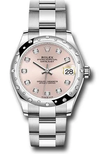 Watches with Sword-Style Hands for a Distinctive LookRolex Steel and White Gold Datejust 31 Watch - Domed 24 Diamond Bezel - Pink Diamond Dial - Oyster Bracelet - 2020 Release - 278344RBR pdo