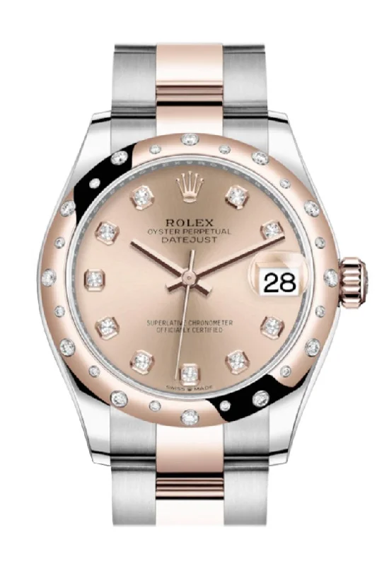 Casual Watches for Weekend OutingsRolex Datejust 31 Rosé colour Diamonds Dial Diamond Bezel Rose Gold Two Tone Watch 278341RBR 278341