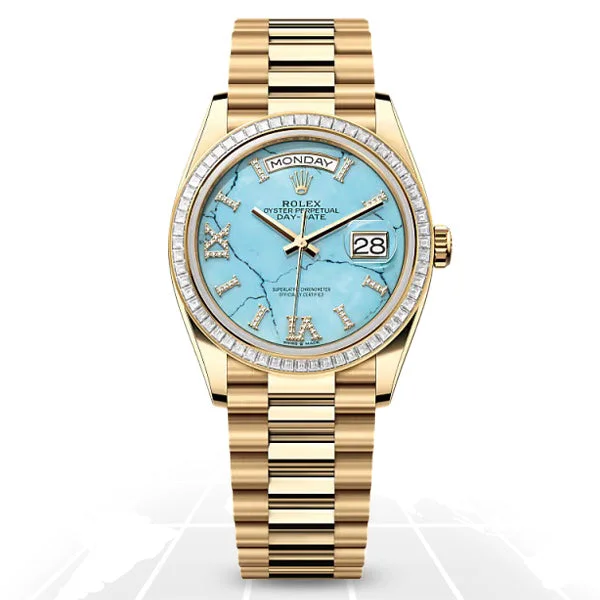 Classic Style Watches for Timeless AppealRolex	Day-Date 36 "Turquoise"	128398TBR