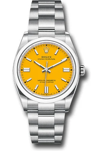 Watches with Temperature SensorRolex Oyster Perpetual 36 Watch - Domed Bezel - Yellow Index Dial - Oyster Bracelet - 2020 Release - 126000 yio