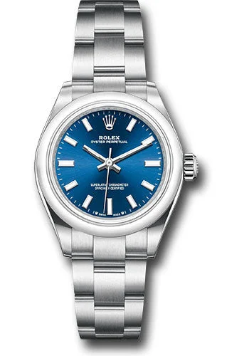 Watches with Silicone Straps for a Soft FeelRolex Oyster Perpetual 28 Watch - Domed Bezel - Blue Index Dial - Oyster Bracelet - 2020 Release - 276200 bluio