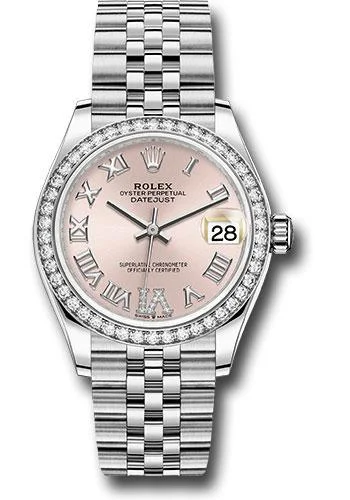 Watches with Heart Rate and Blood Pressure MonitorRolex Steel and White Gold Datejust 31 Watch - Diamond Bezel - Pink Roman Diamond 6 Dial - Jubilee Bracelet - 278384RBR pdr6j