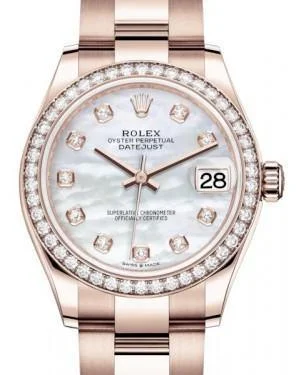 Traveler’s Watches with World Time FunctionRolex Datejust 31MM Lady Midsize Rose Gold White Mother of Pearl Diamond Dial & Diamond Bezel Oyster Bracelet 278285RBR - NEW