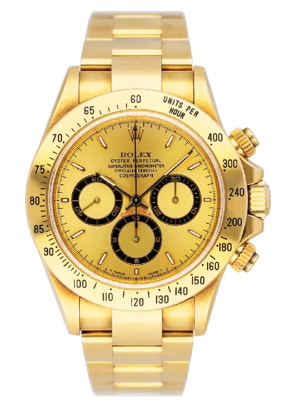 Watches with Baton-Style Hands for a Classic LookRolex Daytona 16528 Zenith Champagne Dial Mens Watch