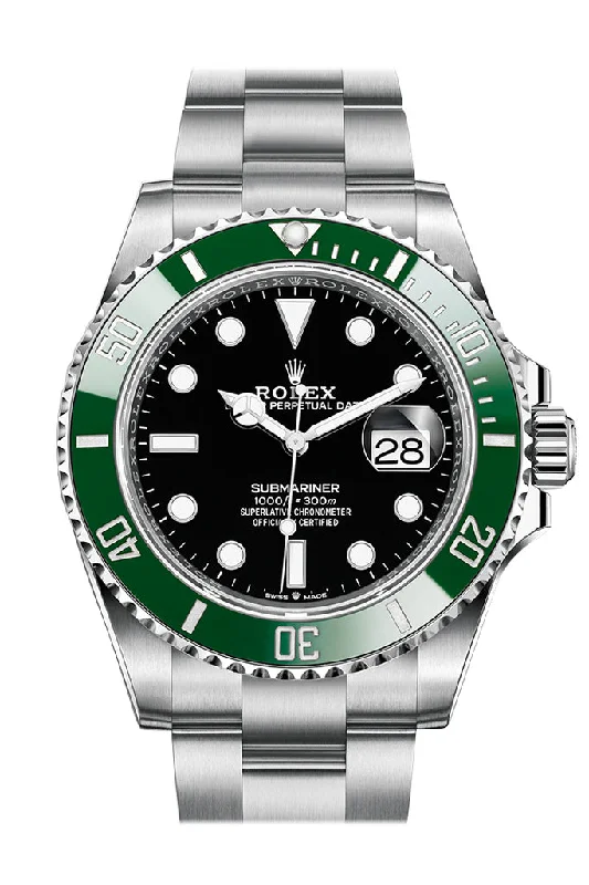 Watches with Backlight for Low-Light ConditionsRolex Submariner 41 Black Dial Kermit Green Bezel Automatic Chronometer Men's Watch 126610LV New Release 2020