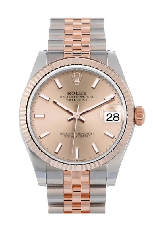 Stainless Steel Mesh Strap Watches for a Sleek LookRolex Datejust 31 Rose Dial Fluted Bezel 18K Everose Gold Two Tone Jubilee Watch 278271