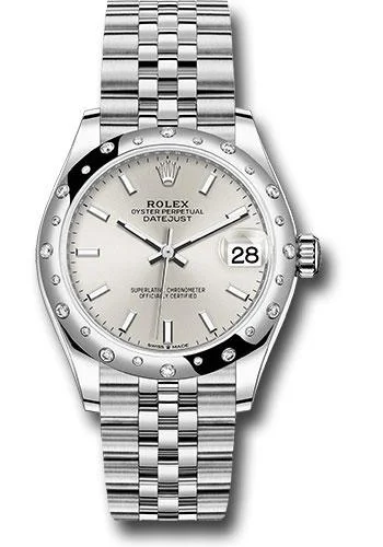 Ceramic Cased Watches with Mother-of-Pearl DialsRolex Steel and White Gold Datejust 31 Watch - Domed 24 Diamond Bezel - Silver Index Dial - Jubilee Bracelet - 2020 Release - 278344RBR sij