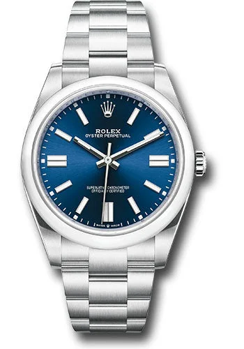 Designer Brand Watches with Unique Dial PatternsRolex Oyster Perpetual 41 Watch - Domed Bezel - Blue Index Dial - Oyster Bracelet - 2020 Release - 124300 bluio