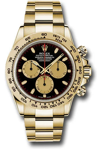 Luxury Brand Automatic Watches for MenRolex Yellow Gold Cosmograph Daytona 40 Watch - Black And Champagne Index Dial - 116508 bkchi