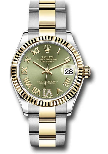 Digital Watches with Timer FunctionRolex Steel and Yellow Gold Datejust 31 Watch - Fluted Bezel - Olive Green Diamond Roman Six Dial - Oyster Bracelet 278273 ogdr6o