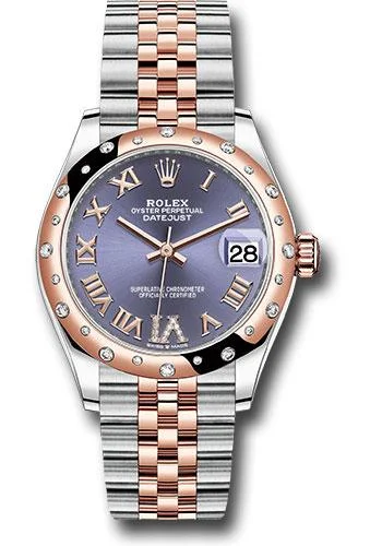 Leather Band Watches with Quick-Release BucklesRolex Steel and Everose Gold Datejust 31 Watch - 24 Diamond Bezel - Chocolate Diamond Roman VI Dial - Jubilee Bracelet - 278341RBR aubdr6j