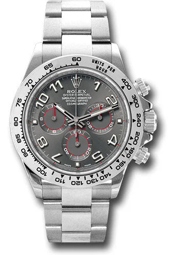 Mechanical Watches with Hand-Winding MechanismRolex White Gold Cosmograph Daytona 40 Watch - Grey Arabic Dial - 116509 gra