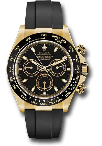 Chronograph Watches for Sports EnthusiastsRolex Yellow Gold Cosmograph Daytona 40 Watch - Black Index Dial - Black Oysterflex Strap - 116518LN bkof