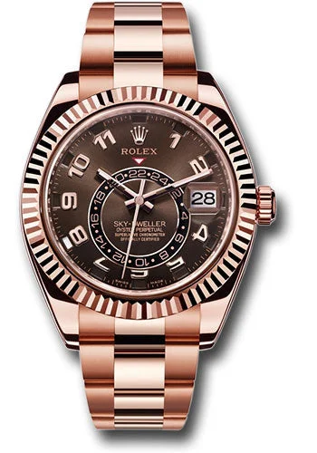 Diamond-Encrusted Luxury Watches for Special OccasionsRolex Everose Gold Sky-Dweller Watch - Chocolate Sunray Arabic Dial - Oyster Bracelet - 326935 cho