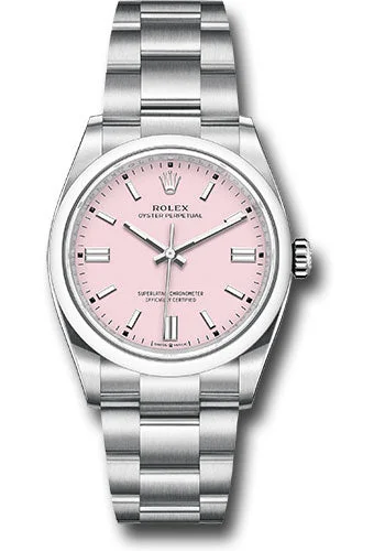 Diamond-Encrusted Luxury Watches for Special OccasionsRolex Oyster Perpetual 36 Watch - Domed Bezel - Candy Pink Index Dial - Oyster Bracelet - 2020 Release - 126000 cpio