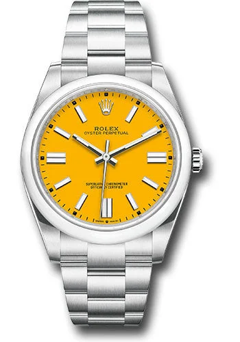 Watches with GMT FunctionRolex Oyster Perpetual 41 Watch - Domed Bezel - Yellow Index Dial - Oyster Bracelet - 2020 Release - 124300 yio