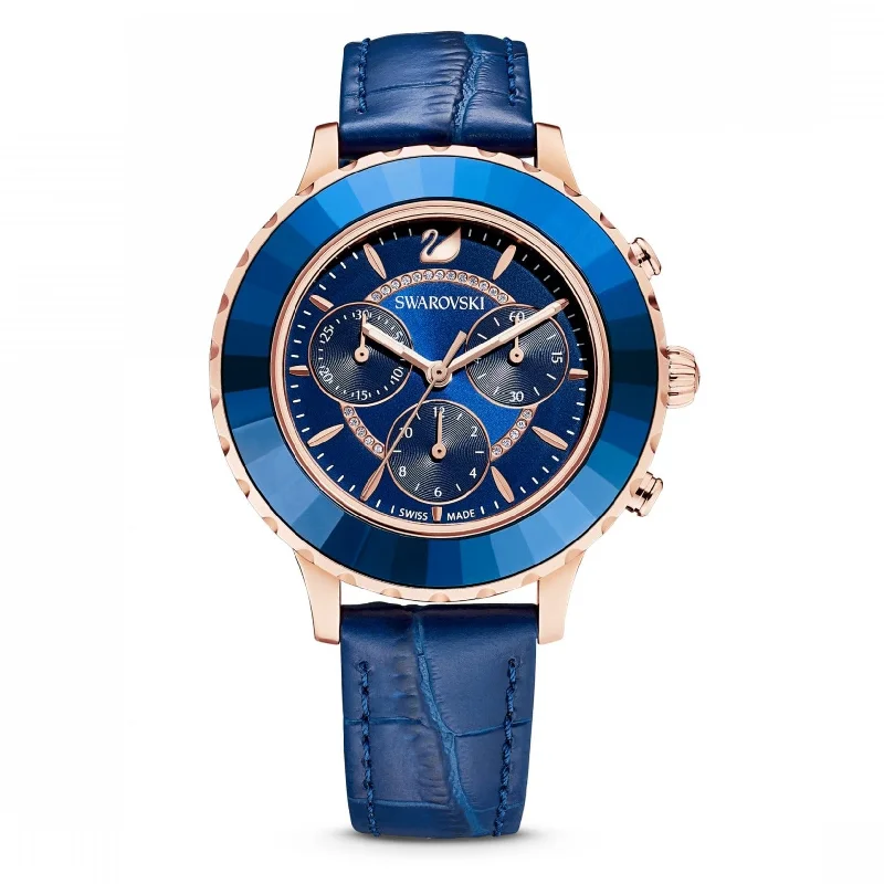 Digital Watches with Timer FunctionSwarovski Watch Octea Lux Chrono Blue 5563480