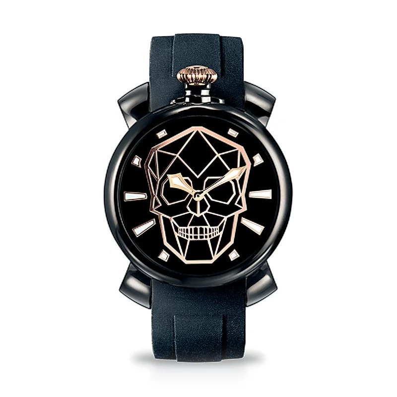 Watches with Rose Gold Plated Cases for a Feminine TouchGaga Milano Watch Slim 46 Bionic Skull Black PVD 5082.BS01