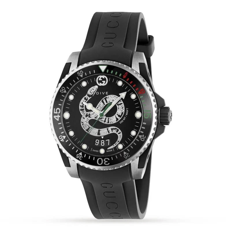 Luxury Brand Automatic Watches for MenGucci Watch Dive 40mm Snake Black YA136323