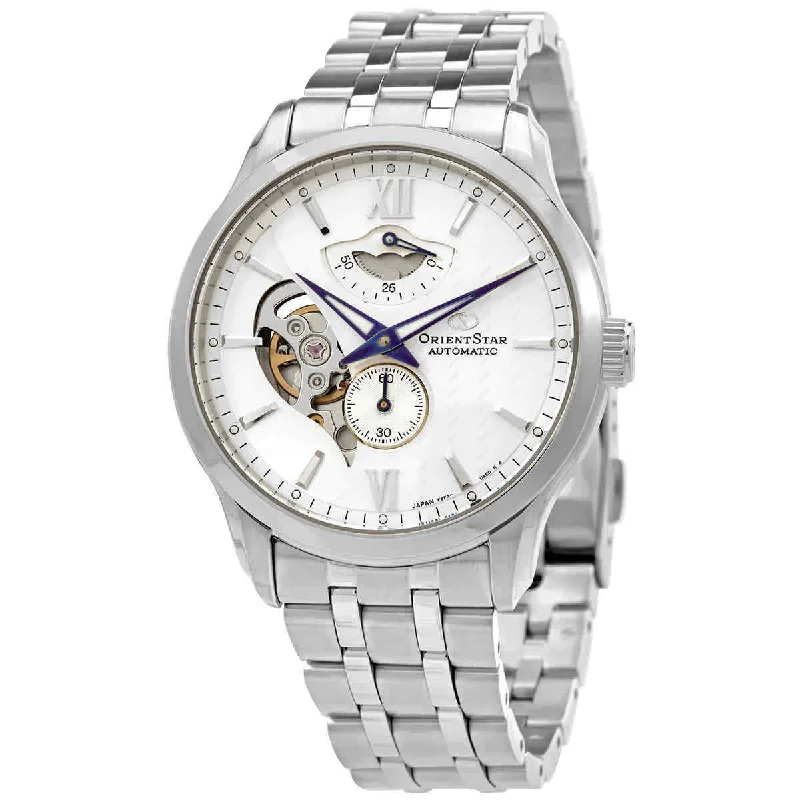 Women’s Dress Watches with Elegant StrapsOrient Star Contemporary Layered Skeleton Men's Silver Watch RE-AV0B01S00B