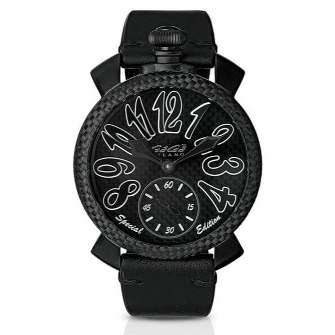 Watches with Rubber Straps for Comfort and DurabilityGagà Milano Watch Manuale 48mm Special Edition Black Carbon