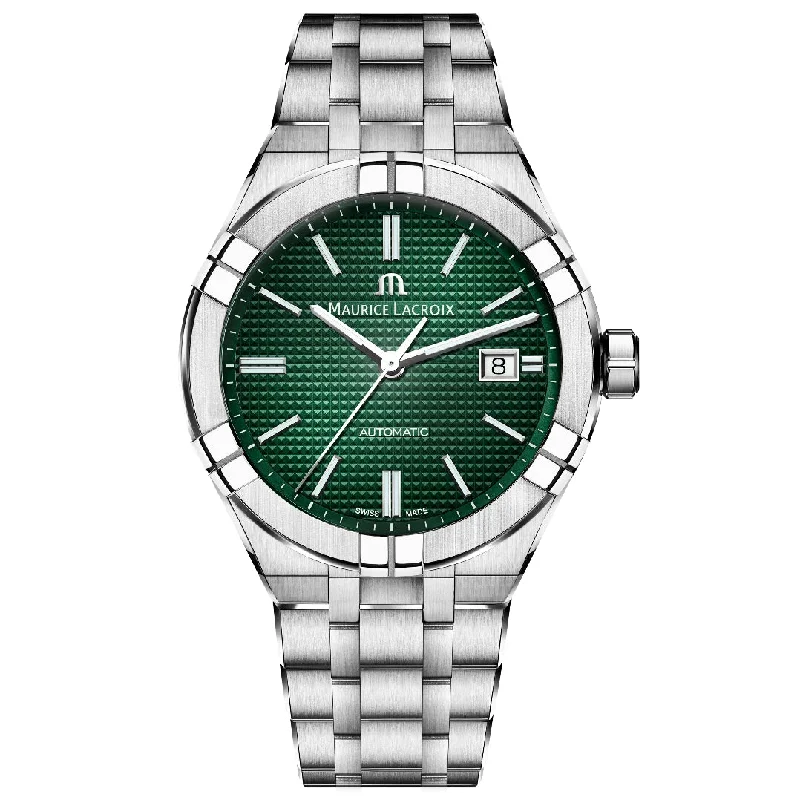 Classic Style Watches for Timeless AppealMaurice Lacroix Men's Green Aikon Automatic Watch AI6008-SS002-630-1