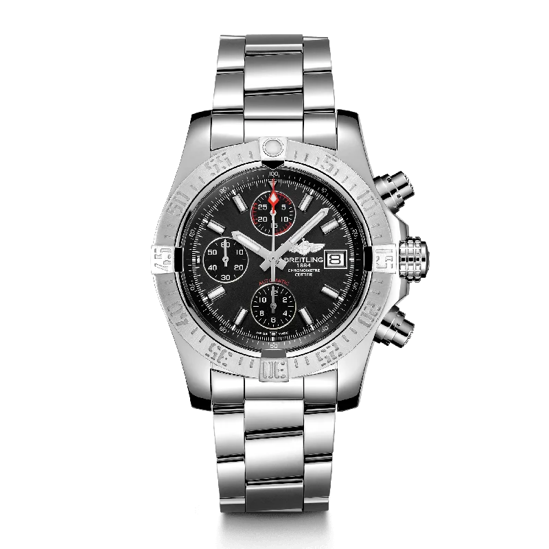 Stainless Steel Dress Watches for BusinessmenBreitling Avenger II Steel - Volcano Black 43mm