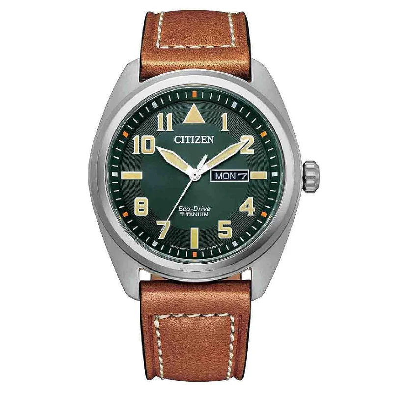 Men’s Dress Watches with Slim ProfilesCitizen Men's Watch Eco-Drive Titanium Green BM8560-11X