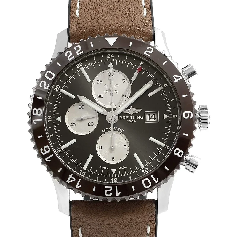 Adjustable Strap Watches for Perfect FitBreitling Men's Y2431033-Q621-757P Chronoliner Chronograph Brown Leather Watch